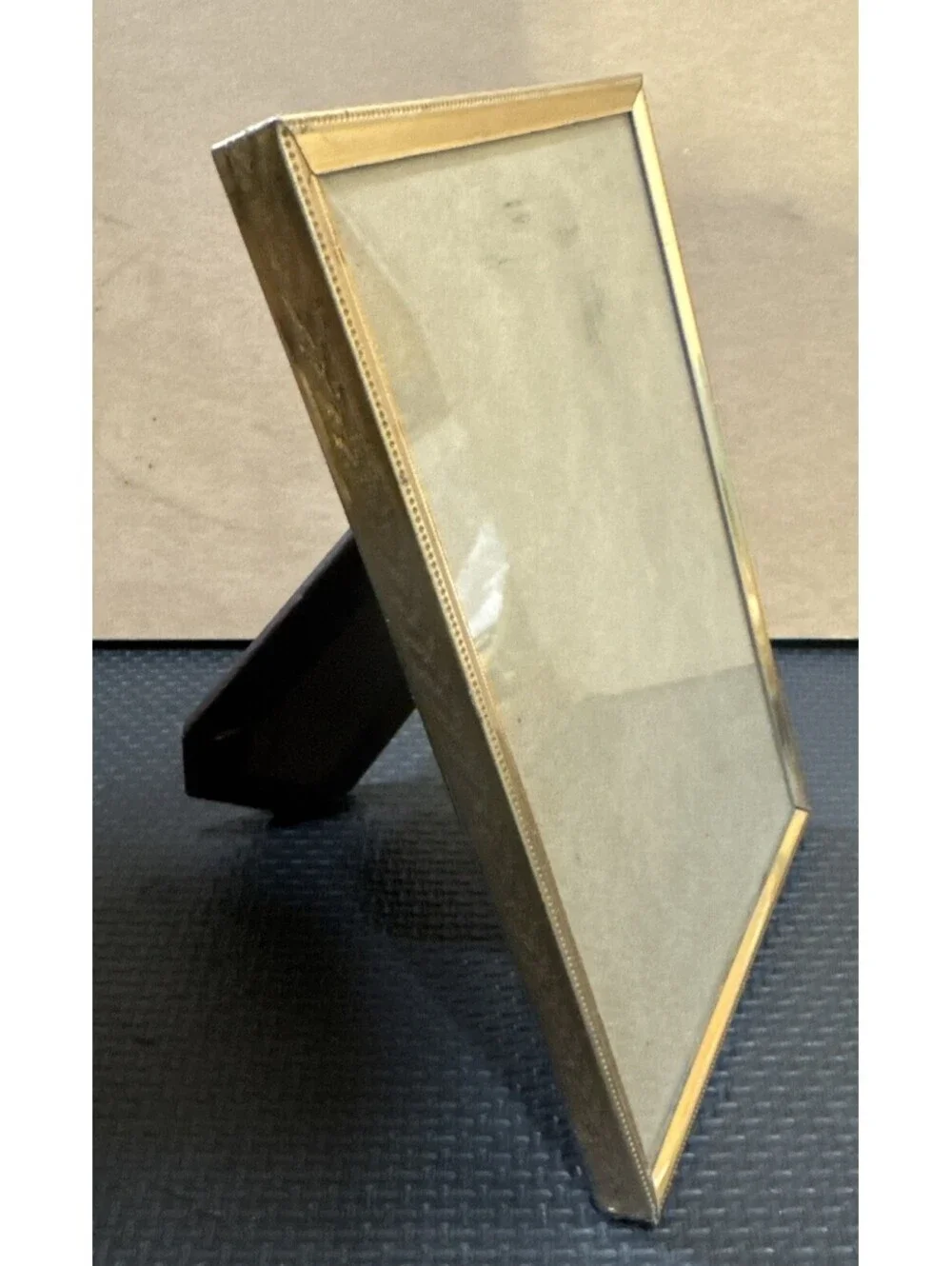 Vintage 5” X 7” Gold Toned Metal Picture Frame Free Standing | Wall Hang